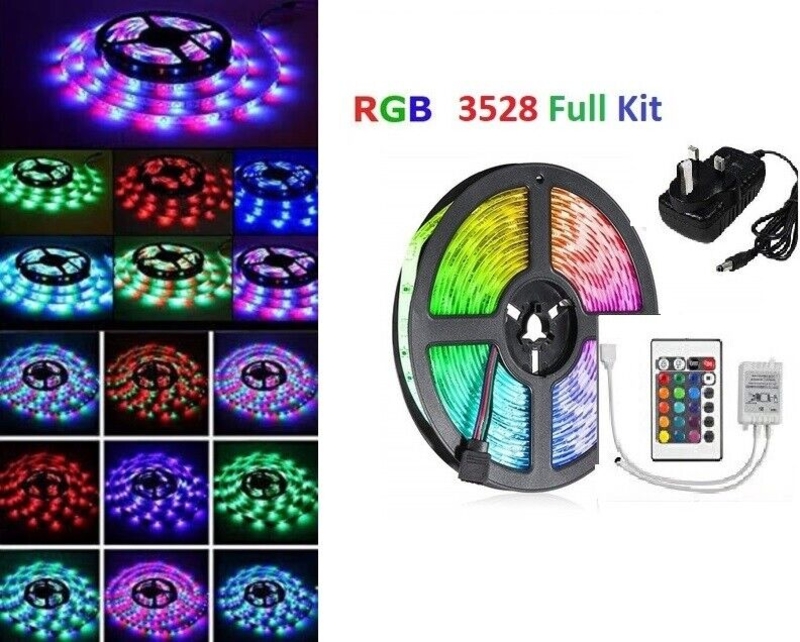 Picture of 15M 10M 5M DIY 3528 SMD RGB LED Strip Lights Lamp + 24Key IR Remote Controller