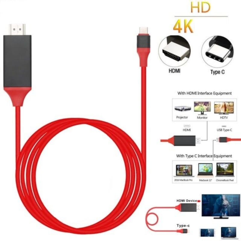 Picture of Type C/Iphone To HDMI HDTV AV TV Cable Adapter For Samsung Galaxy S8 S8+ Plus Macbook for Iphone
