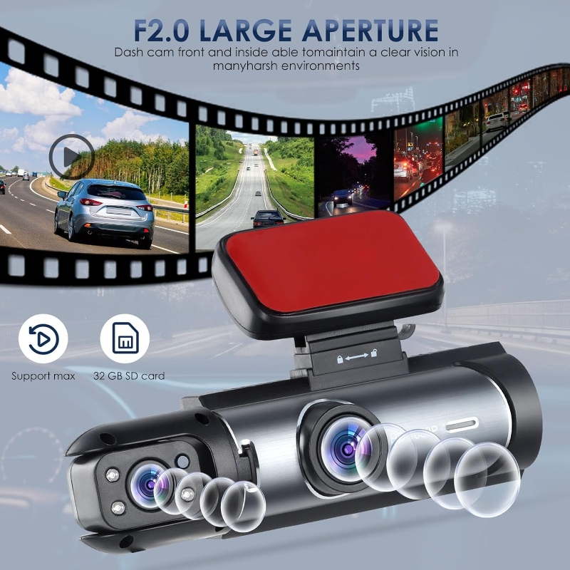Picture of Dash Cam Front and Inside Car Camera, 1080P Full HD Dash Camera for Cars