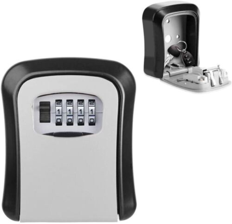 Picture of Safe Box Outdoor 4 Digit High Security Wall Mounted Key Code Lock Storage
