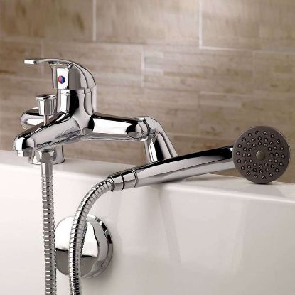 Picture of Bath Shower Mixer Tap Bathroom Chrome Bath Taps Shower Single Lever