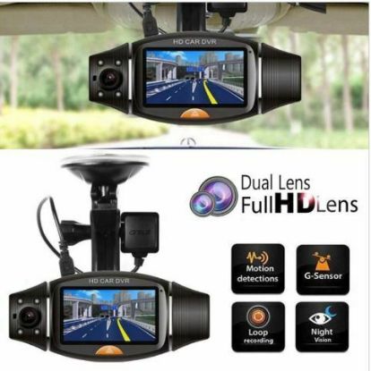 Picture of GPS HD Dual Lens 140° Dash Cam Car DVR Video Recorder Camera Front and Rear