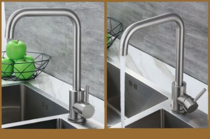 Picture of Modern Kitchen Sink Taps Mono Basin Mixer Single Faucet Chrome Tap