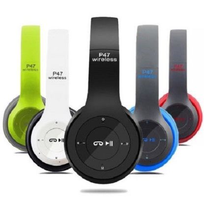 Picture of New Foldable Wireless Bluetooth Stereo Headset Headphones with Microphone