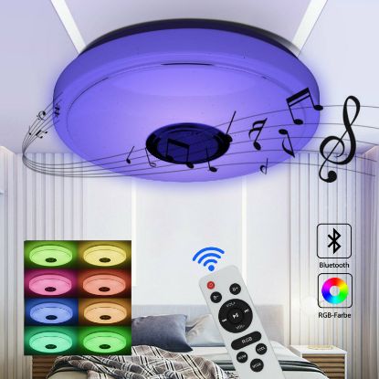 Picture of 60W Smart LED Ceiling Light Lamp RGB bluetooth Music Speaker Dimmable APP Remote