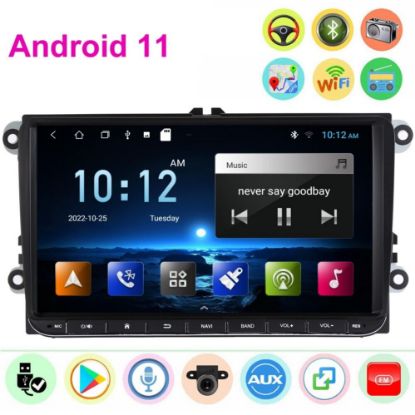 Picture of 9" Android 12 Radio GPS Nav CarPlay Android Auto IPS DSP Head Unit For VW